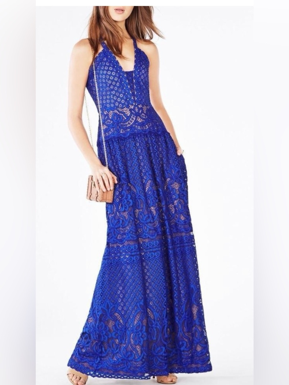 BCBGMaxAzria Royal Blue Lace Mini Skirt